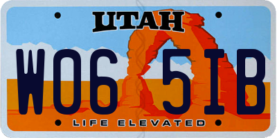 UT license plate W065IB