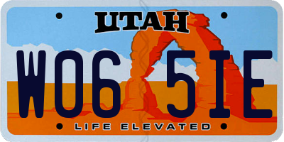 UT license plate W065IE
