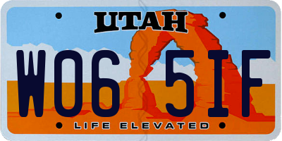UT license plate W065IF