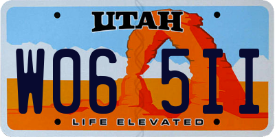UT license plate W065II