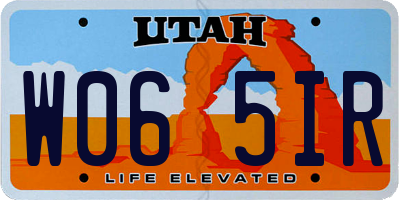 UT license plate W065IR