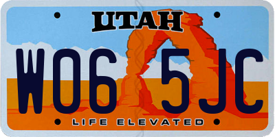 UT license plate W065JC