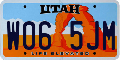 UT license plate W065JM