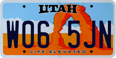 UT license plate W065JN