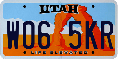 UT license plate W065KR