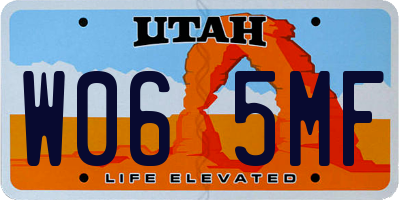 UT license plate W065MF