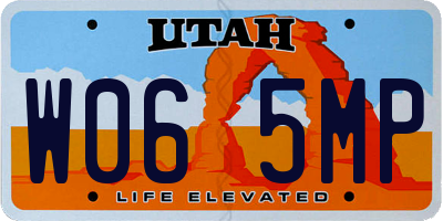 UT license plate W065MP