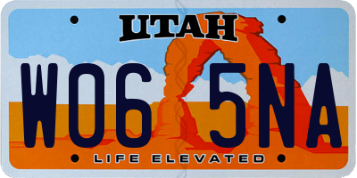 UT license plate W065NA
