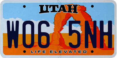UT license plate W065NH