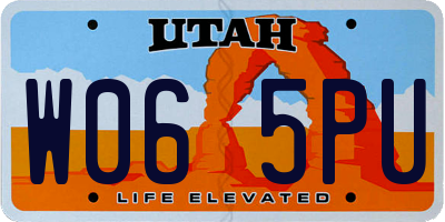 UT license plate W065PU