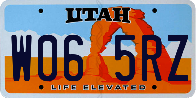UT license plate W065RZ