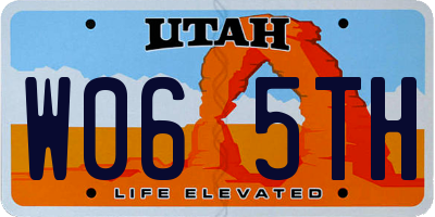 UT license plate W065TH