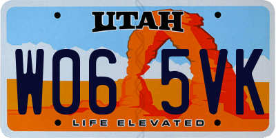 UT license plate W065VK