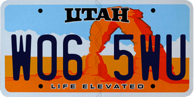 UT license plate W065WU