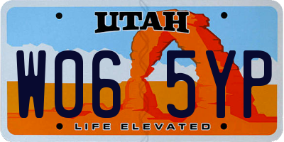 UT license plate W065YP