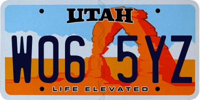 UT license plate W065YZ