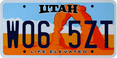 UT license plate W065ZT