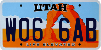 UT license plate W066AB