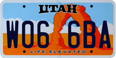UT license plate W066BA