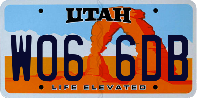 UT license plate W066DB
