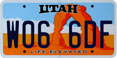 UT license plate W066DF