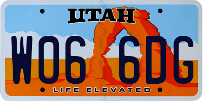 UT license plate W066DG