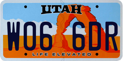 UT license plate W066DR
