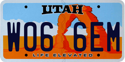 UT license plate W066EM