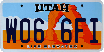 UT license plate W066FI