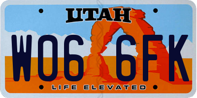 UT license plate W066FK