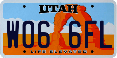 UT license plate W066FL