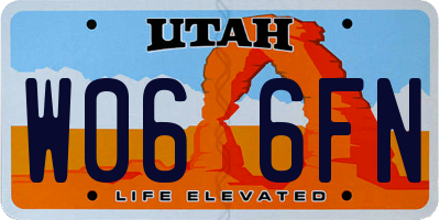 UT license plate W066FN