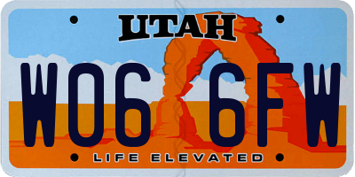 UT license plate W066FW