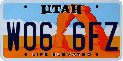 UT license plate W066FZ