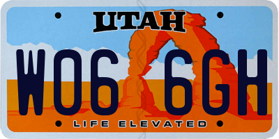 UT license plate W066GH