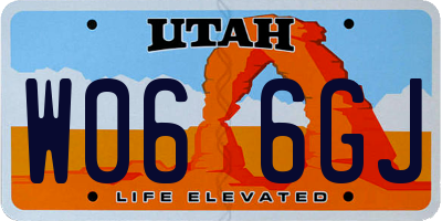 UT license plate W066GJ