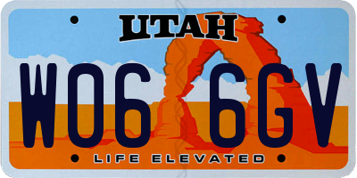 UT license plate W066GV