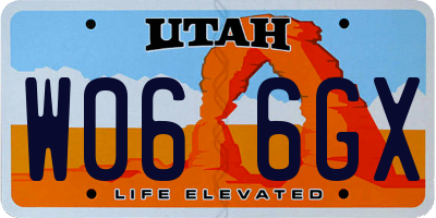UT license plate W066GX