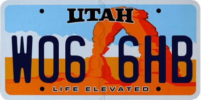 UT license plate W066HB