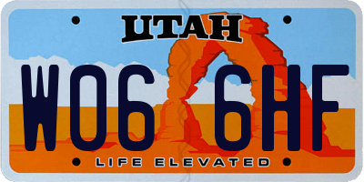 UT license plate W066HF