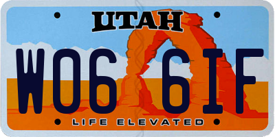 UT license plate W066IF