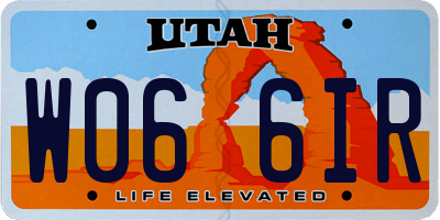 UT license plate W066IR