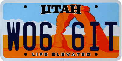 UT license plate W066IT