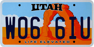 UT license plate W066IU