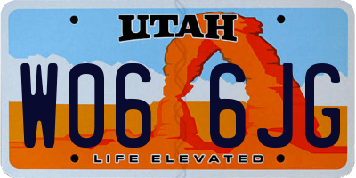 UT license plate W066JG