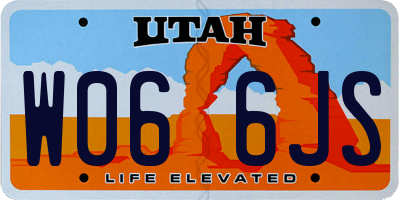 UT license plate W066JS