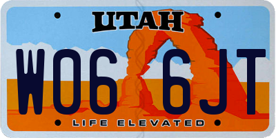 UT license plate W066JT