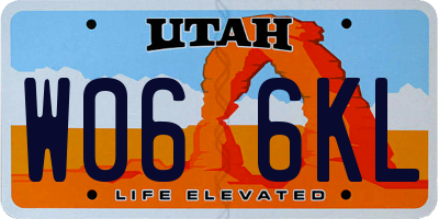 UT license plate W066KL