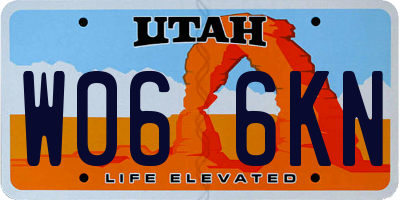 UT license plate W066KN