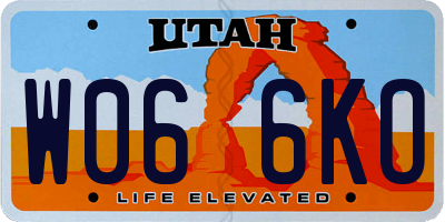UT license plate W066KO